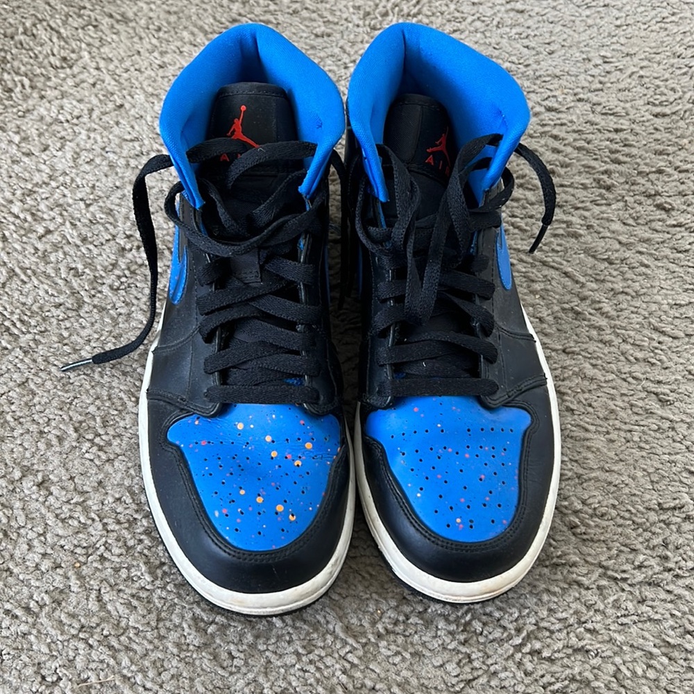 Jordan 1 Splatter Paint Royal High tops